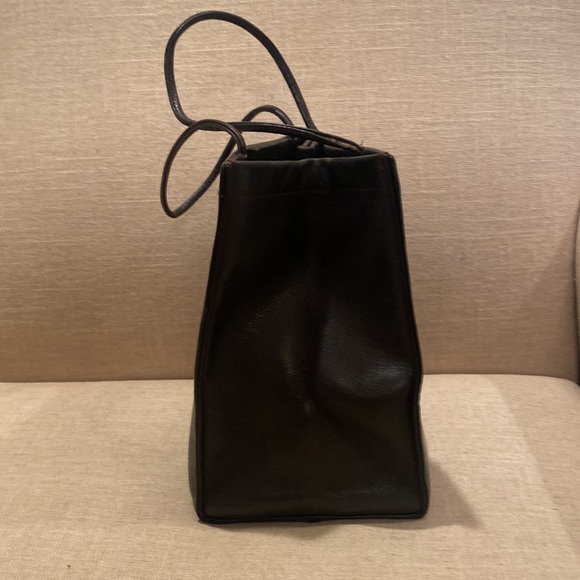 Vintage 1960s COACH Bonnie Cashin Black Lunch Bag Purse w/ Early Mexican Stripe - Picture 7 of 14